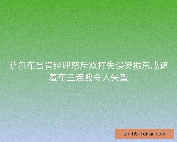 萨尔布吕肯经理怒斥双打失误樊振东成遮羞布三连败令人失望 萨尔布吕肯经理怒斥双打失误樊振东成遮羞布三连败令人失望
